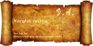 Vargha Anita névjegykártya